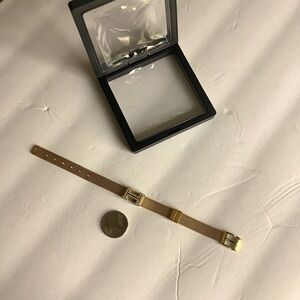 H Letter Stones Gold thin Buckle Bracelet